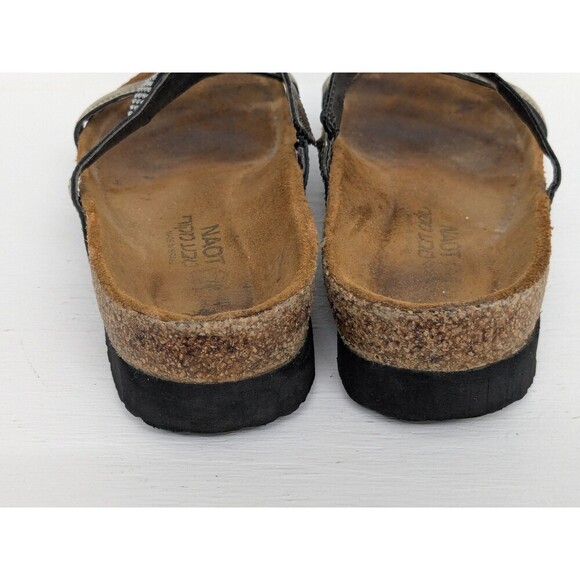 Naot Womens Hawaii Slide Sandals Silver Leather Rhinestone Wedge Slip On 9 EUR40 - Picture 4 of 7